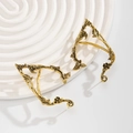 Vintage goldene Elfen-Ohrmanschette mit Rosen- und Blatt-Design im Barockstil - Paar-Antikgold(3343)