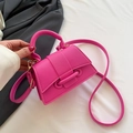 Vibrant pink lychee pattern mini handbag with stylish handle and slim shoulder strap - Rose Red