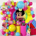 Retro Disco Musik Party Ballongirlande Set mit Radio und Gitarren Folienballons - Radio Ballon Girlanden Set