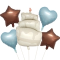 Set di palloncini opachi retrò torta cuore stella per decorazioni festa di compleanno - Cuore Blu