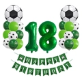 Kit Ballon Anniversaire 18 Ans Football avec Chiffres Géants et Bannière Happy Birthday - Thème Football Âge 18