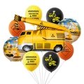 Set di palloncini per cantiere con gru gigante e palloncini in alluminio a escavatore - Stile Gru