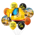Set di palloncini a tema escavatore da cantiere per compleanno con palloncini gialli - Stile Escavatore