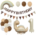 Set decorativo con palloncini a dinosauro opachi e striscioni di compleanno terra - Primo Compleanno Set Festa