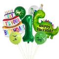Set palloncini primo compleanno tema dinosauro giungla con numero 1 e forma di torta - Set 1° Compleanno (Numero 1)