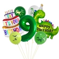 Détail de l'ensemble de ballons dinosaure vert avec chiffre 9 et ballons en latex - Set 9ème Anniversaire (Chiffre 9)