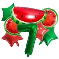 Watermelon theme party balloon set with green number 7 for 7th birthday fruit decorations - Watermelon Decor Style (j052703-7)