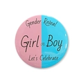 Λεπτομέρεια κονκάρδας Gender Reveal με σχέδιο Girl or Boy για διακόσμηση πάρτι - Στυλ Εορτασμός Αποκάλυψης Ροζ Μπλε (boy girl style 4)