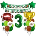 Set decorazioni 3° compleanno football americano con palloncino numero 3 e trofeo - Set Numero 3