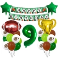 Football birthday party set with number 9 balloon trophy and happy birthday banner - Number 9 Set