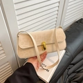 Französisches Design Schultertasche Beige mit Leopard-Muster und goldenem Verschluss - Weiß