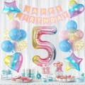 Gradient 40-inch number 5 balloon set with banners for 5th birthday party decor - Gradient Number 5 Style (5215883364474)
