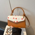 Piccola borsa a tracolla marrone caramello e crema con stampa orso e cuore - Orso E Cuore (Cachi) / Cachi