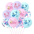 Butterfly birthday balloon set with pastel macaron colors and colorful confetti decor - Butterfly Print Style A
