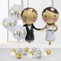 Set di palloncini nuziali con Mr & Mrs sposo e sposa per decorazione di feste - Set di Palloncini per Matrimonio