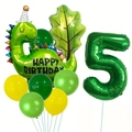 Kit de ballons anniversaire dinosaure avec chiffre 5 et décorations thème jungle forêt - Style Feuille de Dinosaure 5 (j041803)