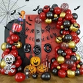Kit ghirlanda palloncini Halloween con palloncini BOO e bottiglia scheletro decor - Stile Catena di Palloncini Bottiglia di Vino Teschio Banner