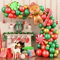 Set arco di palloncini natalizi con omino di pan di zenzero e bastoncini di zucchero decorativi - Stile Omino Di Pan Di Zenzero Caramelle Natale
