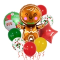 Set di palloncini natalizi con omino di pan di zenzero e Babbo Natale per decorazione - Set Omino di Pan di Zenzero Carino