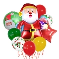 Set di palloncini natalizi con Babbo Natale in alluminio e palloncini in lattice colorati - Set Babbo Natale