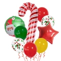 Close-up of Christmas balloon set with candy cane, star, and Merry Christmas print - Candy Cane Style