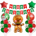 Kit de décoration de Noël avec ballons bonhomme de pain d'épices et bannière festive - Style Bonhomme de Pain d'Épices
