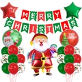 Kit déco Noël avec bannière Merry Christmas et ballons en aluminium du Père Noël - Style Père Noël Cadeau