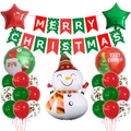 Détail du kit de ballons de Noël avec grand bonhomme de neige et bannière Merry Christmas - Style Bonhomme de Neige de Noël