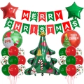 Kit de décoration de Noël avec bannière Joyeux Noël, ballon sapin et ballons de fête - Style Sapin de Noël