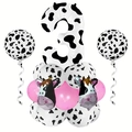 Set di palloncini per compleanno a tema mucca con numero 3 gigante e palloncini animali - Stile Numero 3 Mucca