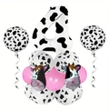Set di palloncini numero 4 con stampa mucca da 40 pollici per decorazioni compleanno - Stile Numero 4 Mucca