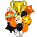 Detailed set of champion trophy and basketball themed balloons for sports party decorations - Basketball Set