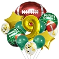 Détail du kit ballons de football américain avec chiffre neuf doré pour anniversaire - Style Numéro 9