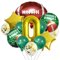 Kit de ballons de football américain avec chiffre 0 doré et motifs imprimés Touchdown - Style Numéro 0