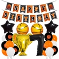 Décoration de 7ème Anniversaire de Basket avec Ballon de Trophée et Étoiles - Numéro 7 (Thème Basket)