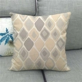 Detail showing durable linen fabric texture with modern geometric diamond pattern on pillow cover - Modern Grey Brown Rhombus (9)
