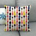 Close-up of checkerboard linen pillowcase texture and modern abstract geometric pattern - Colorful Vertical Ovals (14)
