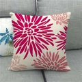 Close-up of linen cushion cover with colorful floral patterns on a gray sofa - Rose Red Bright Floral (5)