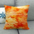 Fodera per cuscino in lino con stampa di foglia d'acero autunnale su divano grigio - 45x45cm / Acquerello Acero Giallo Brillante(4)