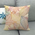 Détail du motif feuille d'érable d'automne sur housse de coussin carrée en lin - 45x45cm / Nervures d'Érable Multicolores(12)