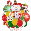 Christmas party balloon set with snowman, candy cane foils and Merry Christmas latex balloons - Cute Snowman Style A