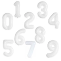 Ballons chiffres de 0 à 9 en aluminium blanc mat de 32 pouces pour décorations de fêtes - Blanc - Nombre 0-9 Aléatoire (Remarque Nécessaire)