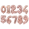 Detail van roségouden aluminium folieballonnen van nul tot negen voor feestdecoratie - Roségoud