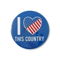 58mm Unabhängigkeitstag-Button mit US-Flaggen-Herz und patriotischem I Love Country Text - I Love This Country Stil (Stil 5)