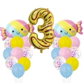 Set palloncini compleanno a tema donut con palloncino numero 3 e lattice colorato - Caramella Numero 3