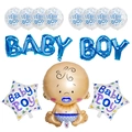 Set palloncini Baby Boy blu con figura neonato e stelle per baby shower - Stile Neonato