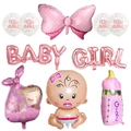 Set palloncini Baby Girl in alluminio con ciuccio e biberon per decorazioni - Stile Fiocco Neonata