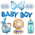 Set di palloncini blu Baby Boy con ciuccio e biberon in alluminio per decorazioni compleanno - Stile Fiocco Neonato