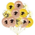 Détail du kit de ballons de remise de diplôme avec imprimé We Did It et confettis dorés - Ensemble Or et Or Rose