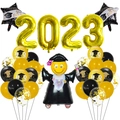 Set di palloncini laurea 2023 con numeri dorati e palloncini in lattice nero oro - Stile Numero 2023